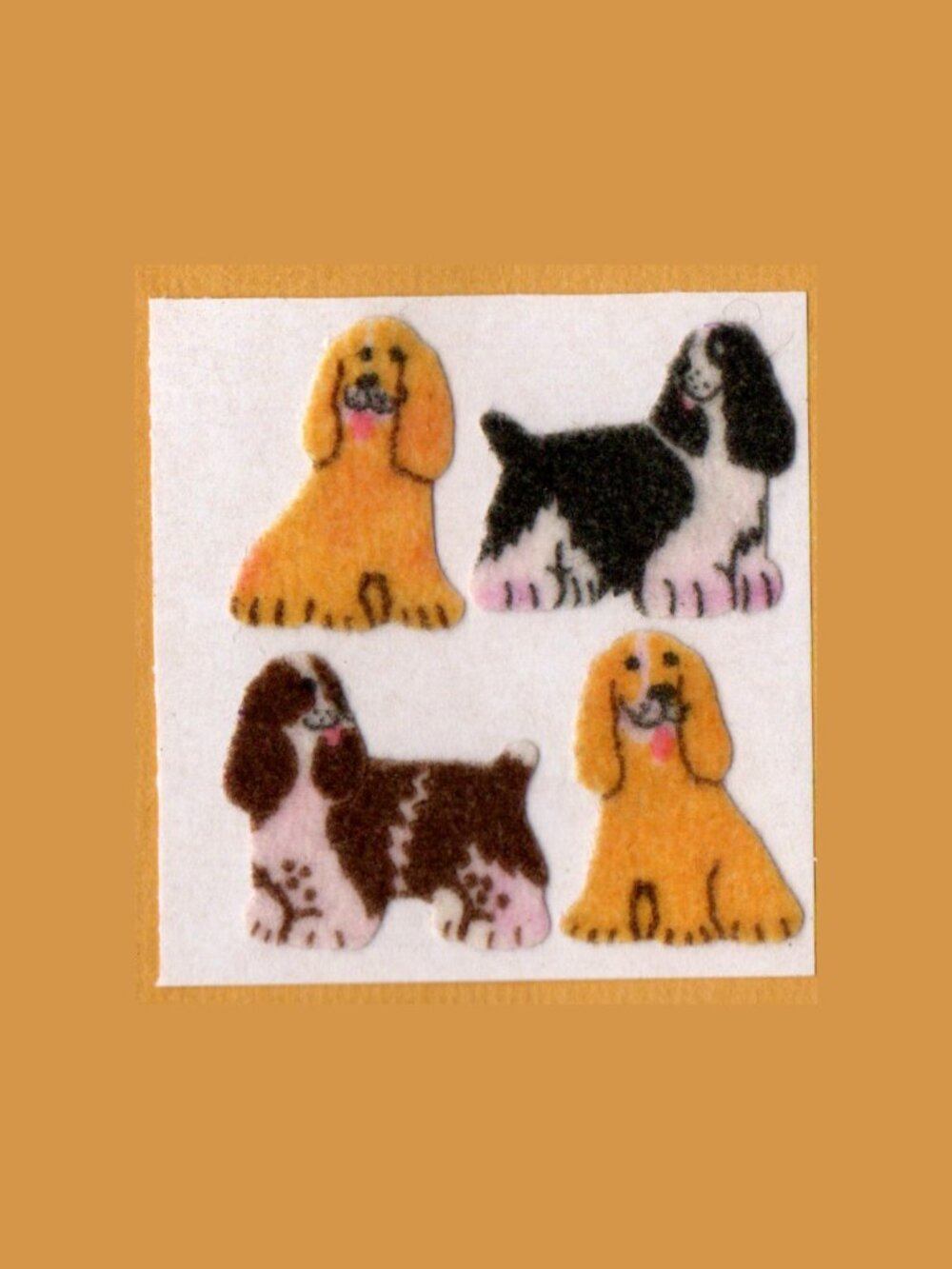 5/$20 Sandylion Fuzzy Spaniel Vintage Stickers New Backing